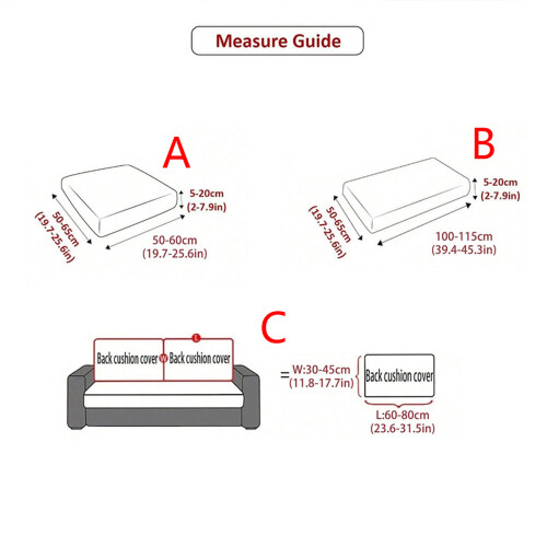 Stretchable Waterproofs Sofa Seat-Sofa back cover Light gray 1