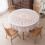 Fabric Round Table Square Table Bedside Table Desk-Hook flower 7