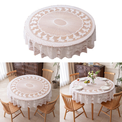 Fabric Round Table Square Table Bedside Table Desk-Hook flower 2