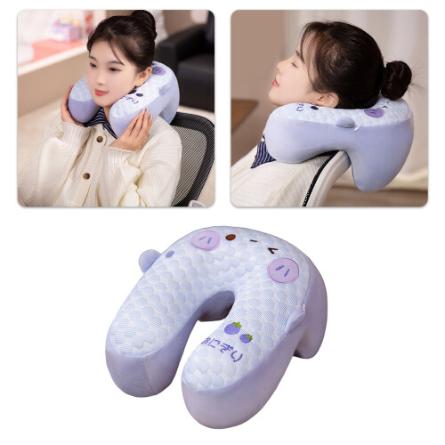 Relaxing Memory Foams Neck Pillow Shape for Office-Green 2