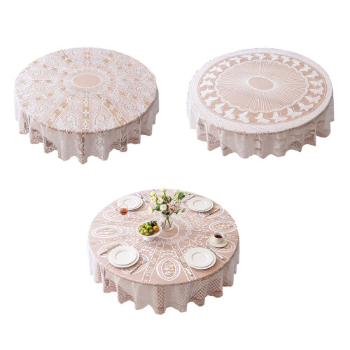 Fabric Round Table Square Table Bedside Table Desk-Hook flower 1