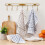 Thickened Cotton Towel with Weave Texture Kitchen Wipes-Blue A 6