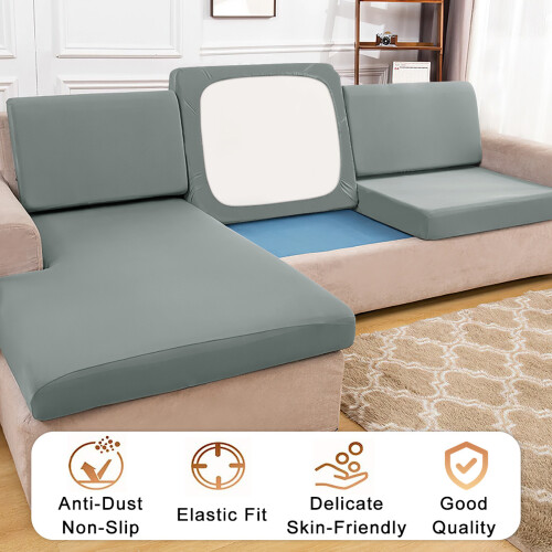 Stretchable Waterproofs Sofa Seat-Sofa back cover Light gray 2