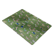 Ice Silk Cooling Dog Bed Mat Providing Long-Dog Park Green B