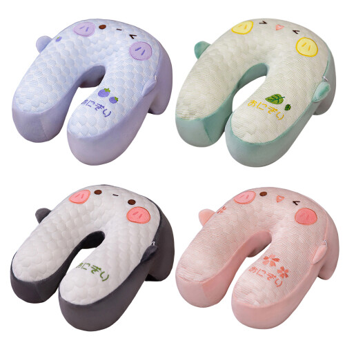 Relaxing Memory Foams Neck Pillow Shape for Office-Green 1