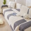 Multiple Size Chenilles Sofa Cover Breathable Fabric-Black 5