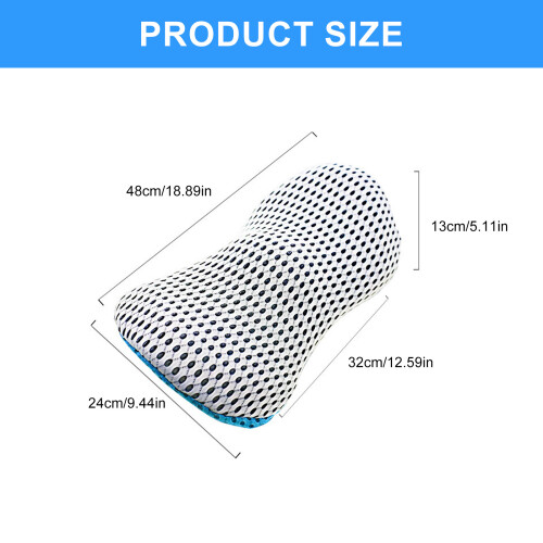 Adjustable Memory Foam Lumbar Pillow for Desk-Blue light gray 2