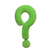Question Mark Shape Plushes Throw Pillows-Fluorescent green qu