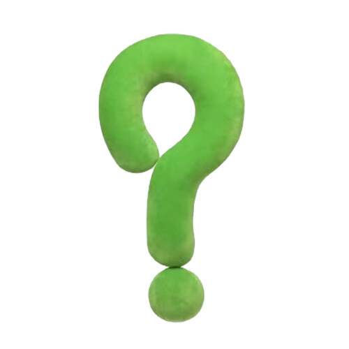 Question Mark Shape Plushes Throw Pillows-Fluorescent green qu