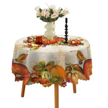 Elegant 150cm Round Tablecloth with Autumn Theme for-Pattern 1