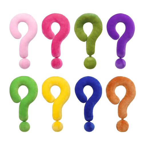 Question Mark Shape Plushes Throw Pillows-Fluorescent green qu 1