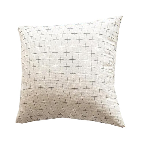 Housse de coussin élégante en coton et lin, taie-Blanc