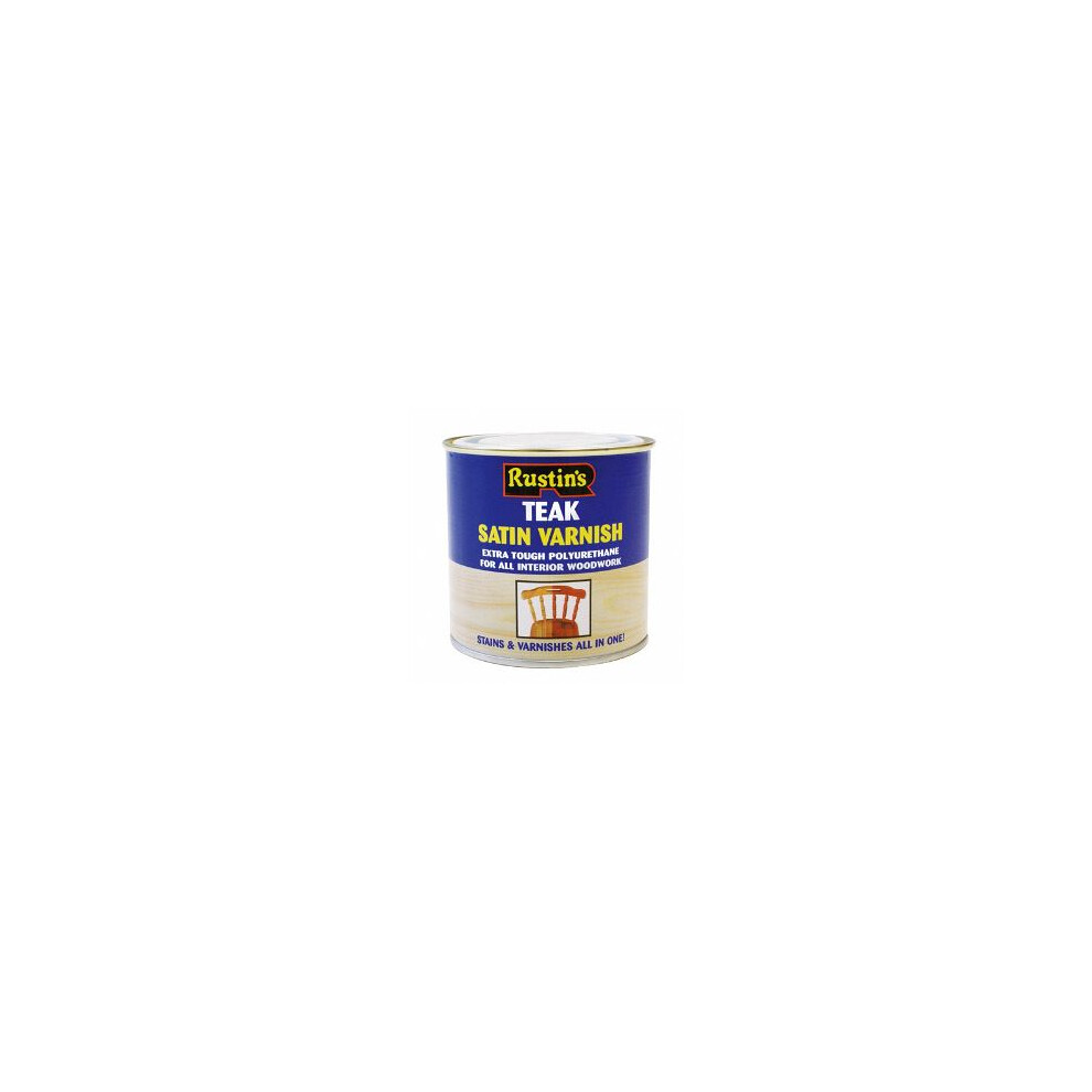 Rustins - Polyurethane Satin Varnish 250Ml - Teak