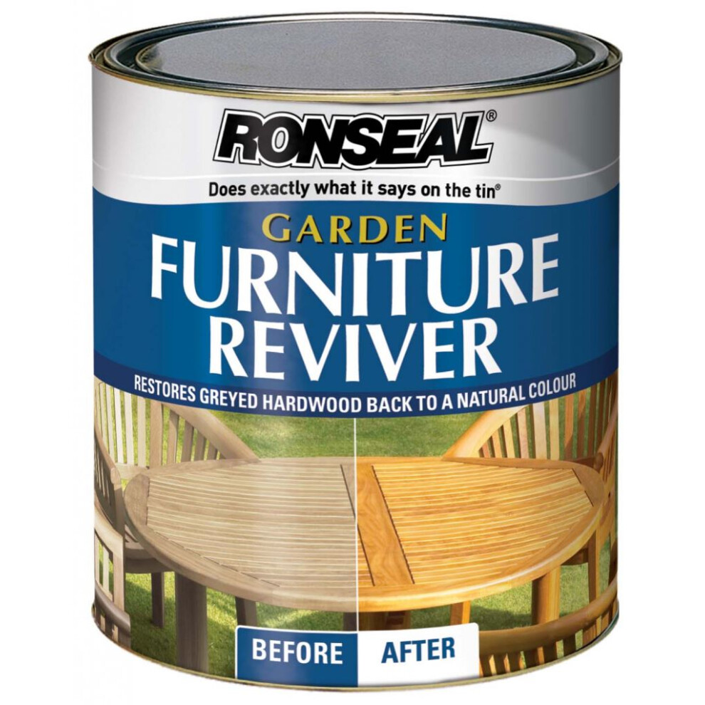 Ronseal HGFR1L Hardwood Garden Furniture Restorer 1 Litre, 1L