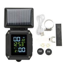 TPMS For Motorcycles IP67 Waterproof Dustproof, Wireless Transmission Design With Digital LCD Display External Sensors USB Rechargeable Improve