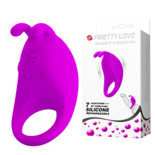 (Purple) Male Vibrating Ring, Silicone Sheath, Rechargeable