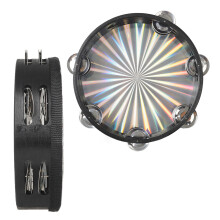 Laser Head 8in Tambourine with Double Row Bells for Festivals & Fun