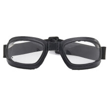 Opvouwbare retro motorbril met UV400-bescherming en onbreekbare polycarbonaat lenzen, krasbestendige coating en dubbelzijdige anticondenscoating.