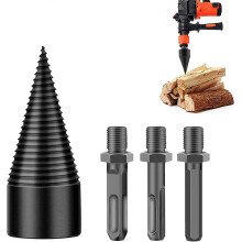 Efficient Firewood Splitter, Heavy Duty Electric Drills Accessories, High Hardness Material Cones Kindling Wood Splitting Tools for Outdoor Activities
