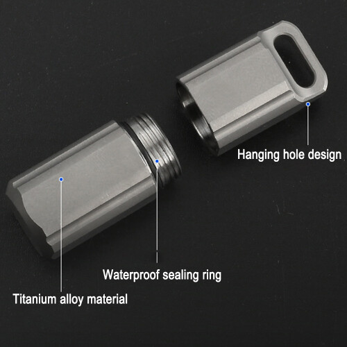 Titanium EDC Pill Organizer, Waterproof Pill Container with Non-Magnetic Feature for Tablets and Pills 2