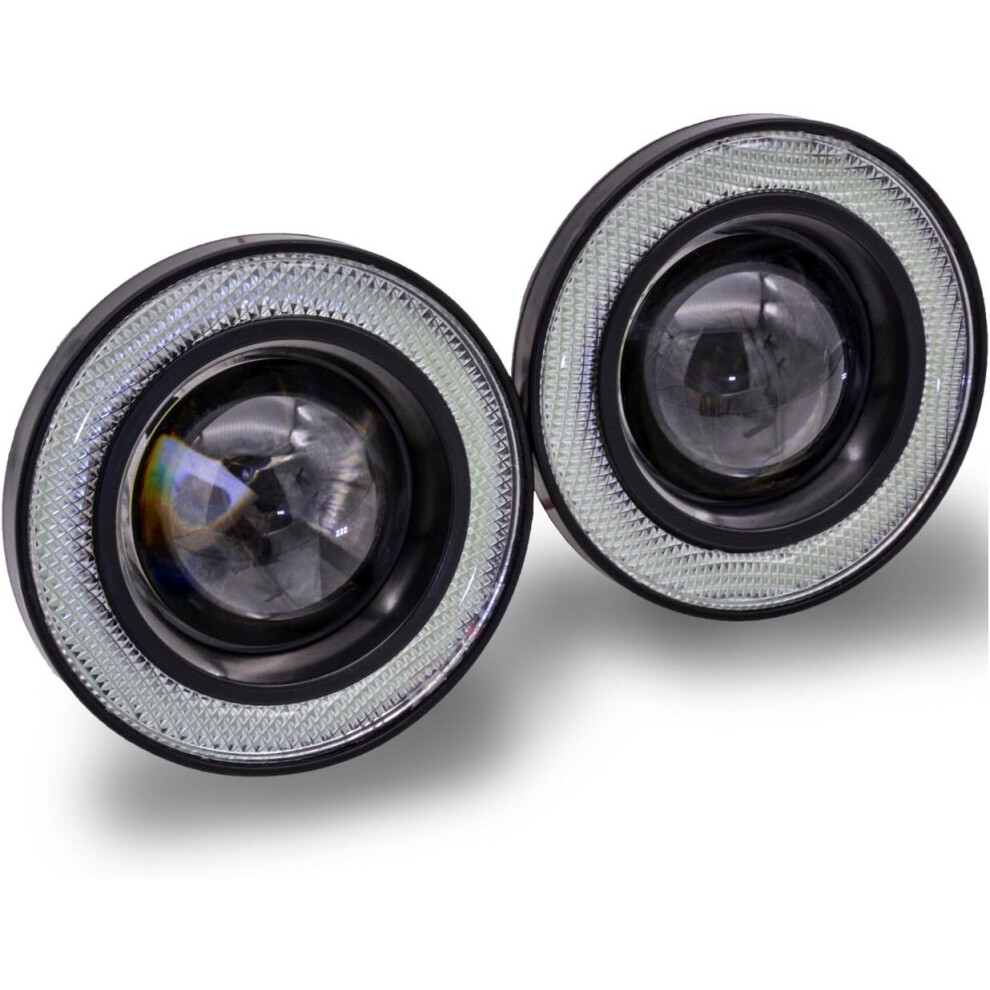 High Output Led Halo Lamp For All Cars, Cob Source Super Penetrating Power Led Fog 2 Pack White/Light 9448196638965