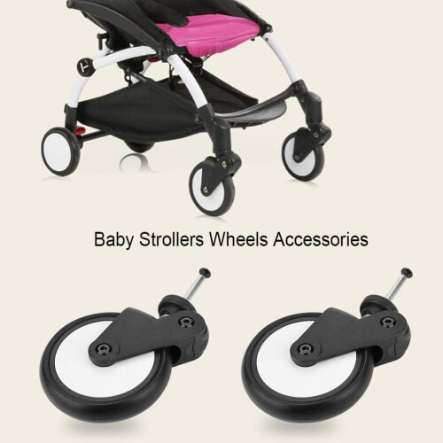 Stroller Wheels: Universal Compatibility Ensures Flexibility, Complete Set With Natural Rubber For Resilience, Easy Installation Wheels Offer 1