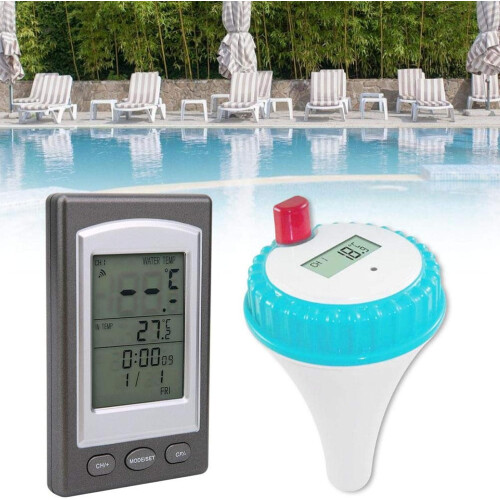Pool Thermometer with Floating Function, Solar Powered & Easy-to-Read Screen for Quick Updates, High Accuracy & Wide Measuring Range (-20C to 2