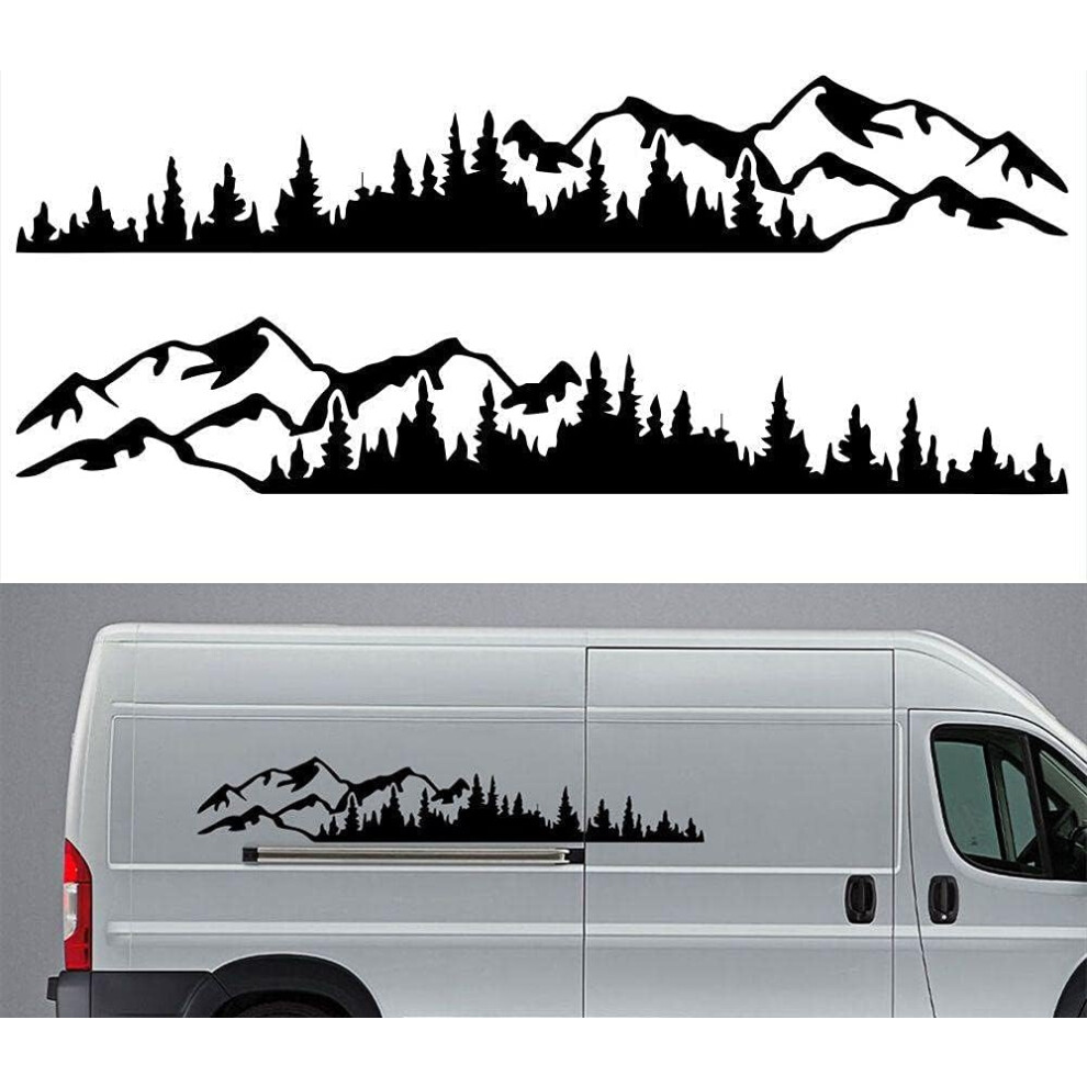 Car Body Decoration, Mountain Forest Graphic Vinyl Car Sticker Unique Decoration Waterproof Durable Non-Fade For Car Modification, Fits Suv Trucks 9448196657553