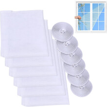 Transparent Screen Mesh Window Screen, Widely Used & Easy Installation for Living Rooms Balcony Windows (White, 130 * 150Cm)