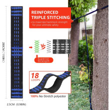 Adventure-Ready Hammock Straps, Heavy Duty, Adjustable Length, Easy Setup for Outdoor Adventures, Durable Polyester Material, Multipurpose Use for