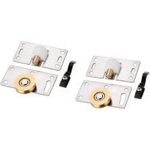 Juego de ruedas para armarios y muebles, ruedas deslizantes de acero inoxidable con polea de aleación de cobre, compatible con varias puertas