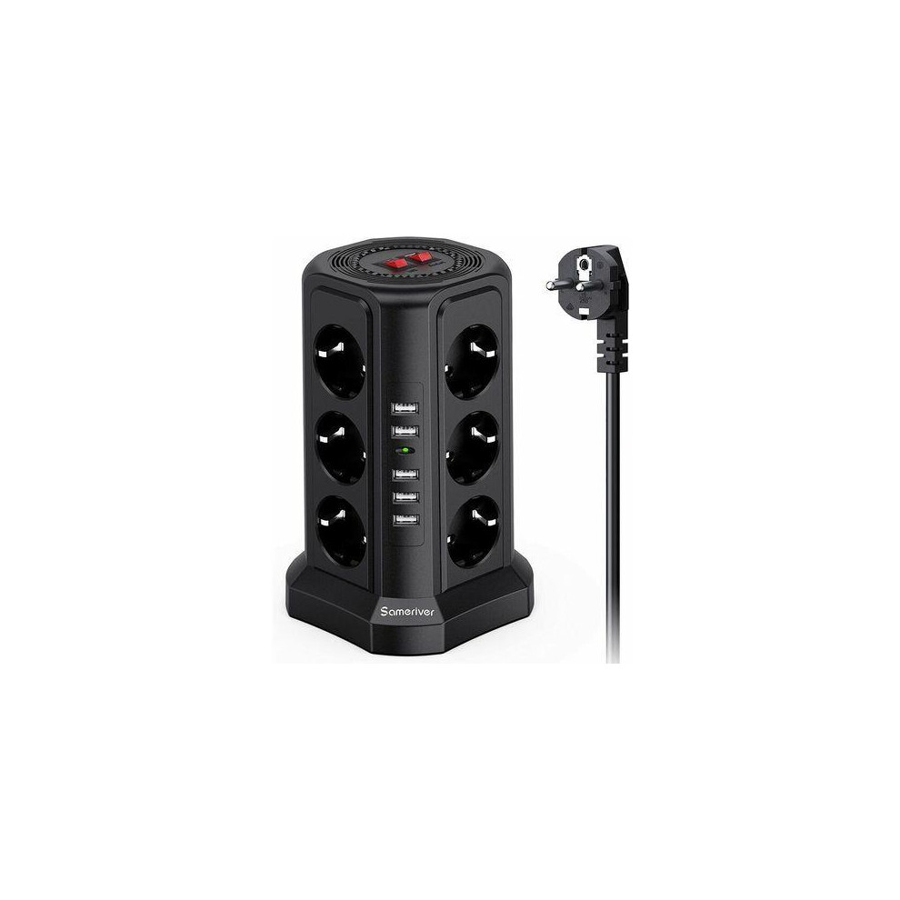 Power Strip Tower, Surge Protector With Multiple Outlets, Vertical Design Enhances Space Utilization, Heavy-Duty Extension Cord For Home And Office, 9173940281196