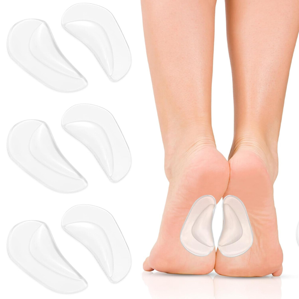 Gel Arch Support Pads, Arch Support Pain Relief Inserts for Flat Feet and Plantar Fasciitis, Ergonomic Design Self Adhesive Shoe Insoles for Comfortab