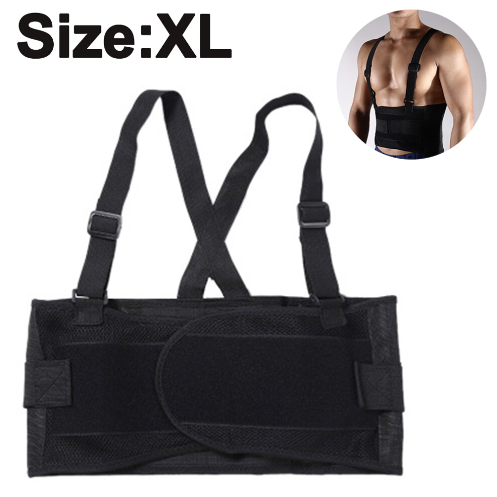 Black Premium Lumbar Support Brace, Breathable Lumbar Brace For Men & Women, Adjustable Fit For Posture Correction And Sciatica Pain Relief (Black)