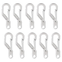 Compact Small Carabiner Clip, Zinc Alloy Double Ended Wire Gate Hooks For Multi-purpose Application, Lightweight And Portable For Outdoor Enthusiasts