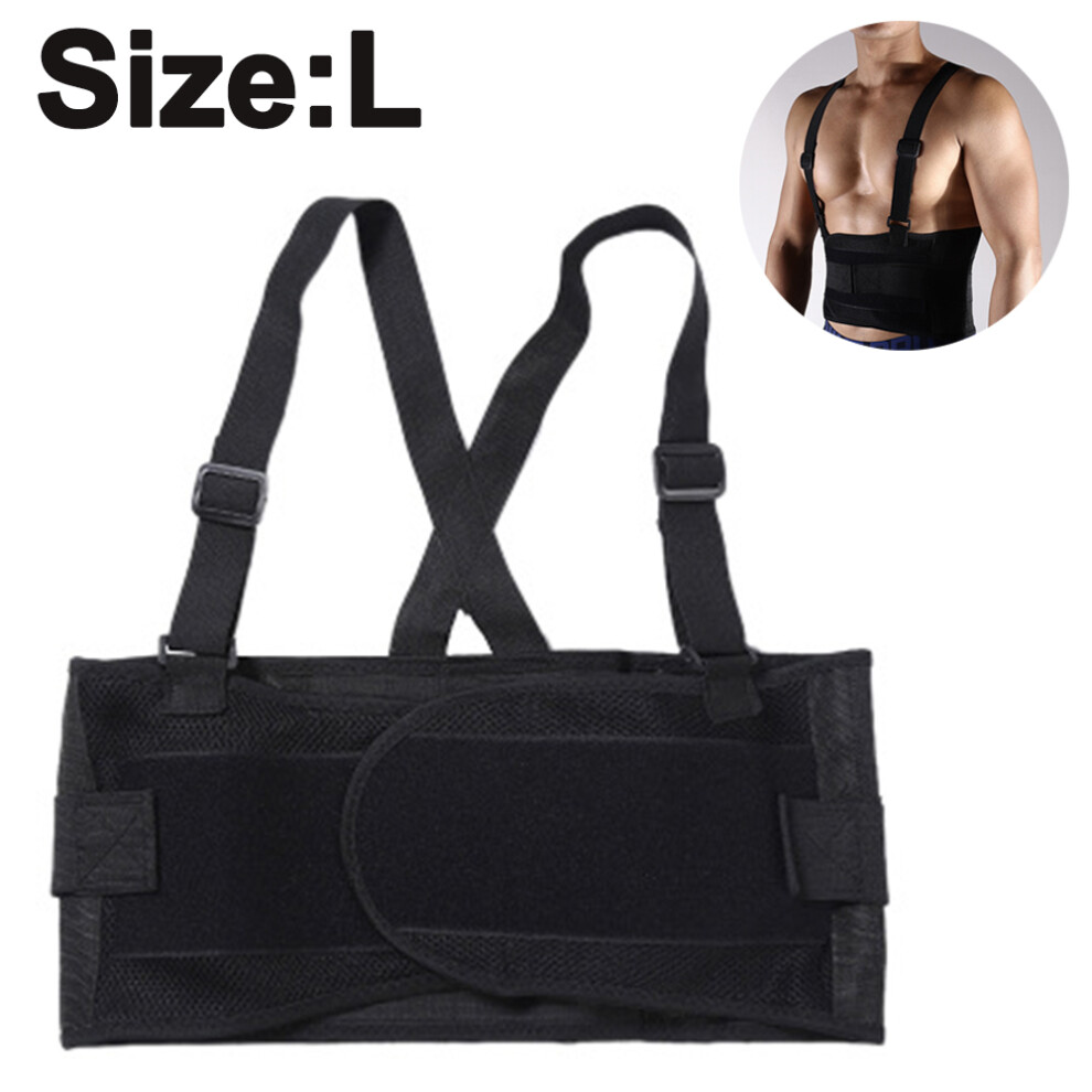 Black Premium Lumbar Support Brace, Breathable Lumbar Brace For Men & Women, Adjustable Fit For Posture Correction And Sciatica Pain Relief (Black)