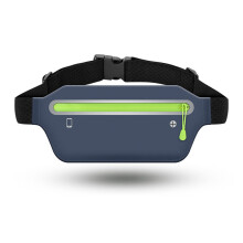 Slim Running Belt, No-Bounce Lycra Fabric Waist Pack for Women Men with Water Resistant Design, Adjustable Waist Strap, Reflective Strip, and Large Po