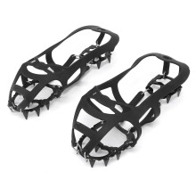 Crampons 18 Teeth Antislip Ice Cleats for Outdoor Mountaineering, Black, Size L
