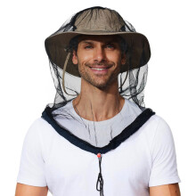 Mosquiteiro para cabeça, em nylon preto, extra grande e comprido, com orifícios extrafinos, ideal para caminhadas, camping, montanhismo e pesca.