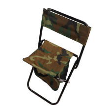 Camouflage Faltbarer Stahlrohrstuhl 60x35x28cm Tragbarer Campinghocker