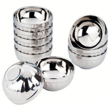 Stainless Steel Bowls Set Premium Material Double Walled Insulated Soup Rice Noodles Salad Kids Snacks, Dishwasher Safe Stackable Lightweight Metal Bo