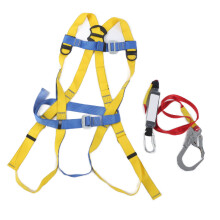 Professional Grade OSHA ANSI Compliant Full Body Harness, High-Strength Polyester Webbing, Suitable For Roofing And Construction Workers (1.8m)