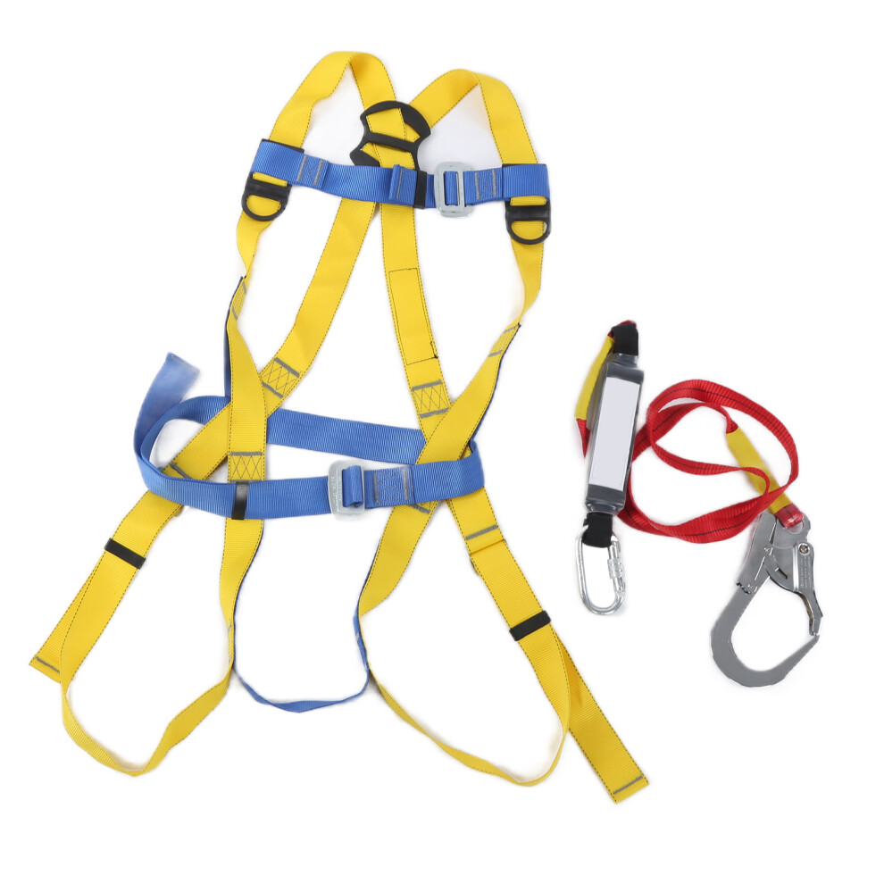 Professional Grade Osha Ansi Compliant Full Body Harness, High-Strength Polyester Webbing, Suitable For Roofing And Construction Workers (1.8M) 9301476964546