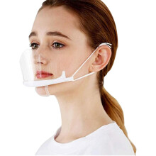 Clear Mask Face Shield, Reusable Ergonomic Design for Seamless Work Experiences, Breathable Transparent Anti-Fog Protection for Various Service Indust