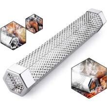 Barbecue Wonder: Stainless Steel Pellet Smoker Tube For Hot Or Cold Smoking, Hexagon Shape Ensures Abundant Smoke And Stability On Any Grill