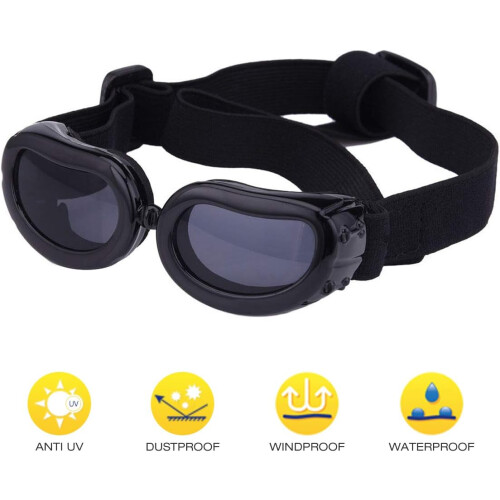 Óculos de Sol para Cães, Confortáveis e com Material Resistente e Elástico, com Faixa Ajustável para Cães de Pequeno e Médio Porte, Proteção 2