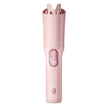 (Pink) 32mm Automatic Hair Curling Iron USB Rechargeable Portable Wireless Ceramic Hair Wand for Home & Travel