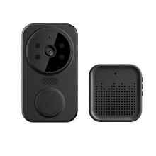 (Black) WiFi Smart Video Doorbell Set for Home Sturdy High-Definition WiFi Door Bell for Home Use