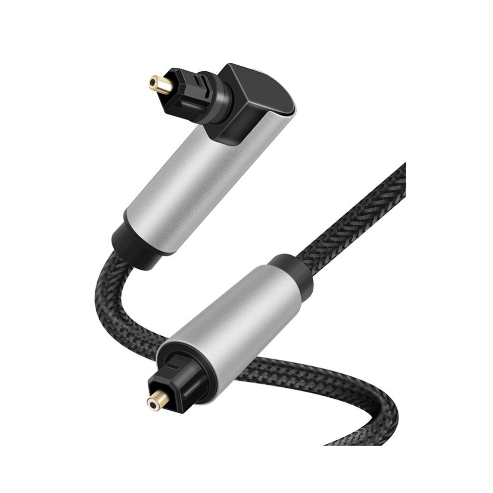 90 Degree Optical Audio Cable, Right Angle Toslink Cable, Digital Fibre Optic Cable For Soundbar, Tv, Home Theater,2M 6032783821538