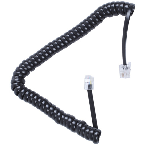 2X Replacement RJ9 4P4C Plug Coiled Stretchy Telephone Handsets Cable  Black 1